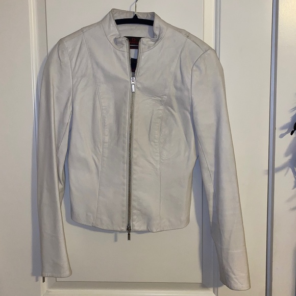 Danier White Leather Jacket - Women’s S - Picture 1 of 5